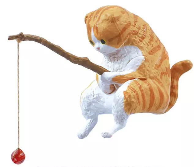 Figurine chat pêcheur - Décoration pour dessus d&