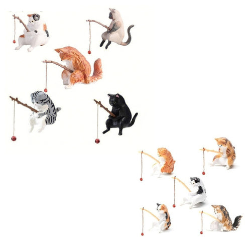 Figurine chat pêcheur - Décoration pour dessus d&